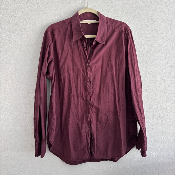 Xirena Plum Purple Relaxed Fit Button Down 100% Cotton Shirt - Picture 1 of 6